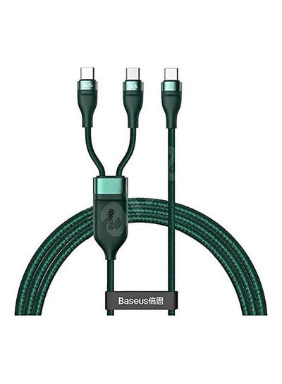 Buy Flash Series One-For-Two Fast Charging Data Cable Type-C To C+C 100W 1.5M Green in Egypt