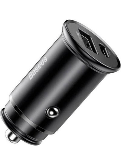 اشتري Circular Metal Pps Quick Car Charger 30W Support Vooc لون أسود. في السعودية