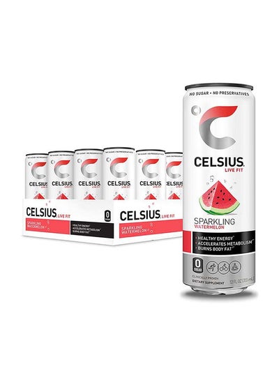 Celsius Sparkling Watermelon Essential Energy Drink 12 Fl Oz 355mL ...