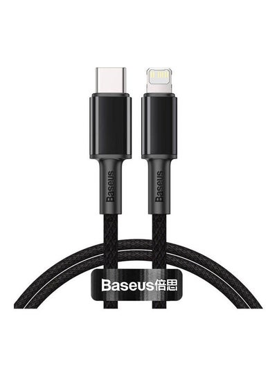Buy High Density Braided Fast Charging Data Cable Type-C To Ip Pd 20W 1M Black in Egypt