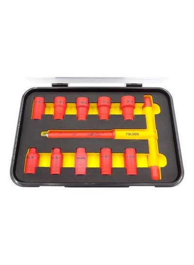 Buy 11-Piece Insulated Socket Set Red in UAE