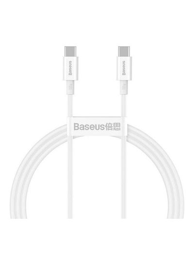 Buy Superior Series Fast Charging Data Cable Type-C To Type-C 100W 1M White in Egypt