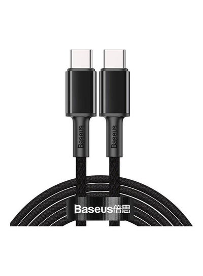 Buy High Density Braided Fast Charging Data Cable Type-C To Type-C 100W 2M Black in Egypt