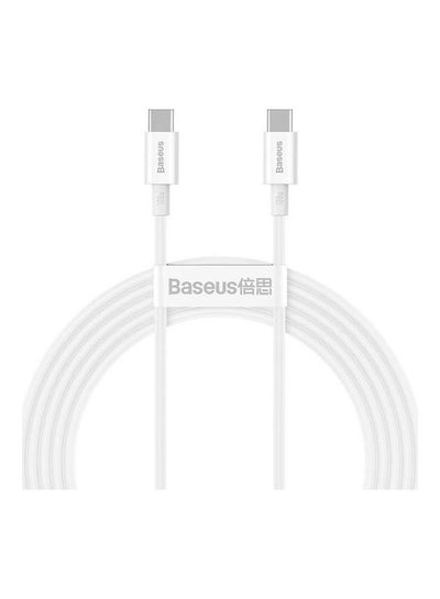 Buy Superior Series Fast Charging Data Cable Type-C To Type-C 100W 2M White in Egypt