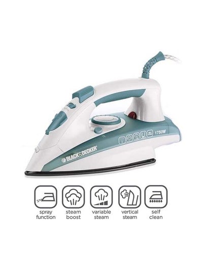 Buy Steam Iron with Non-Stick Soleplate/Self Clean Function 220.0 ml 1750.0 W X1600 Green/White in Egypt