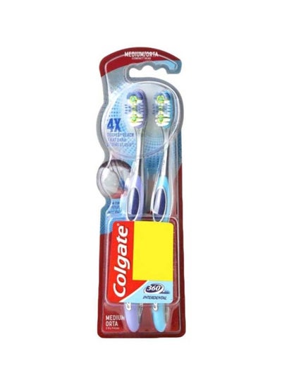 Buy Pack Of 2 360 Degree Interdental Toothbrush Multicolour 22.9x4.2x2.2cm in Saudi Arabia