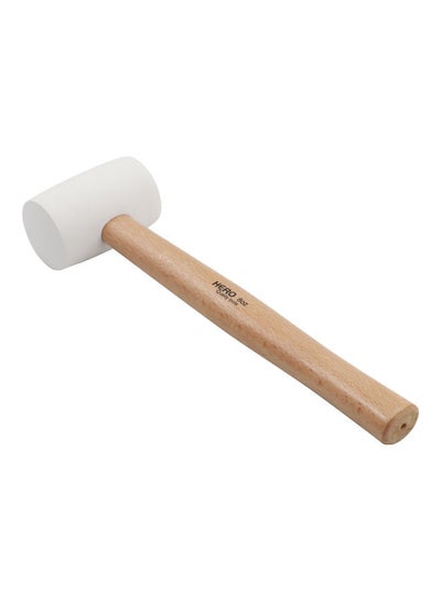 Buy Rubber Hammer With Wooden Handle Brown/White in UAE