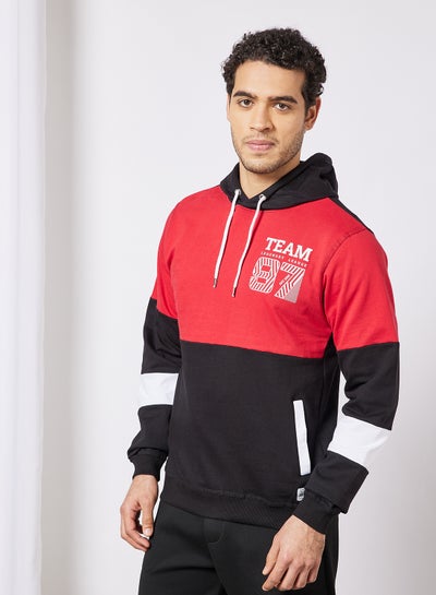 Buy Regular Fit Sweatshirt Black,Red in UAE