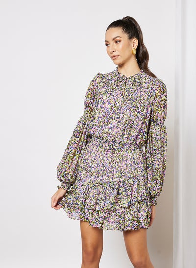اشتري Tiered Smocked Mini Dress Multicolour في السعودية