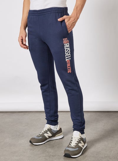 Buy Logo Slim Fit Sweatpants Navy in UAE