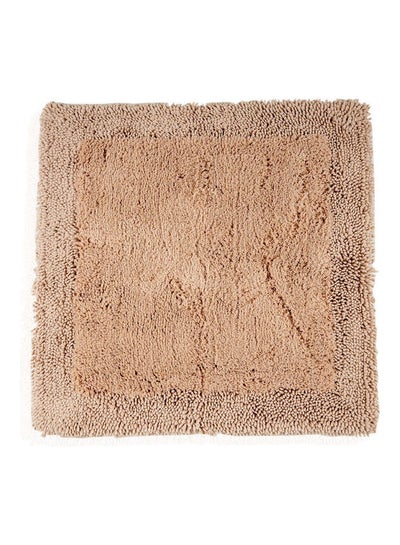 Buy Deluxe Viscose Square Bathmat Beige in UAE