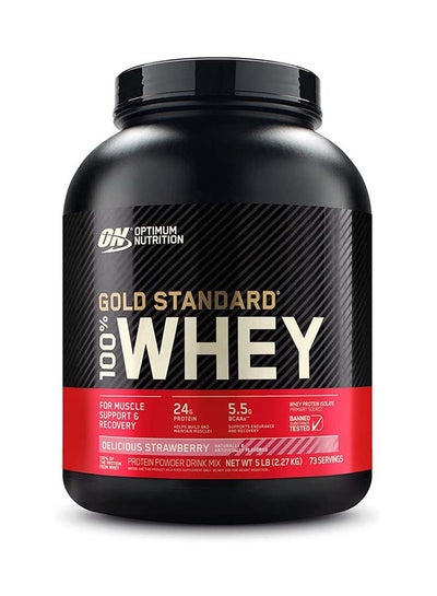 اشتري Gold Standard 100% Whey Protein Powder Delicious Strawberry 5lb في الامارات