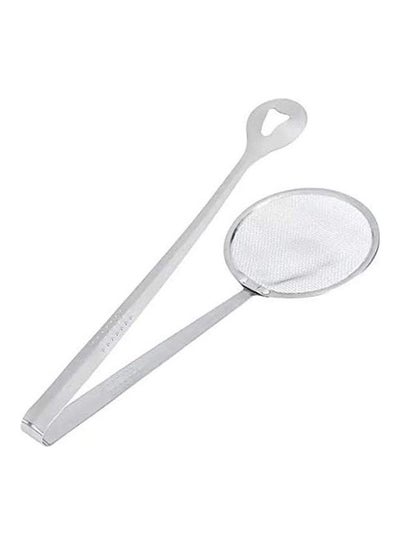 اشتري 1Pc Kichen Steel Food Clip Snack Fryer Strainer Fried Tong Frying Mesh Colander Filter Oil Drainer Bbq Buffet White في مصر