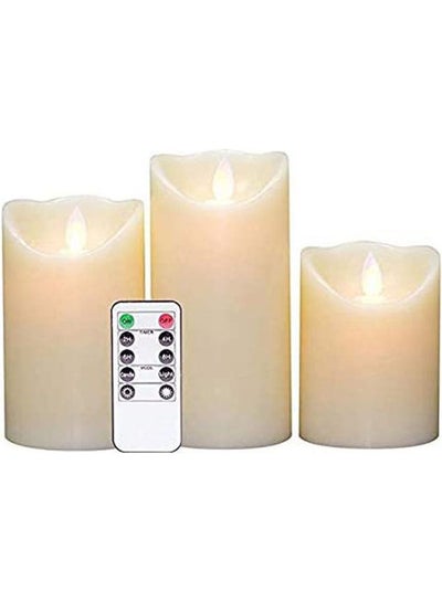 Flameless Candles Moving Wick Electric Led Candles Battery Operated Pillar Real Wax Flickering 5630