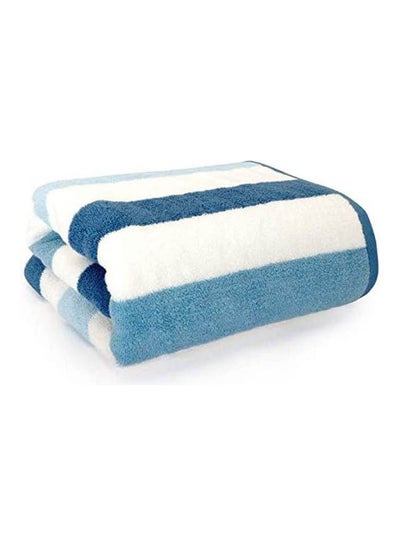 اشتري Bath Towel Absorbent Soft Hand Face Bath Towels Cotton Large Bath Towels Blue 90X180cm في مصر