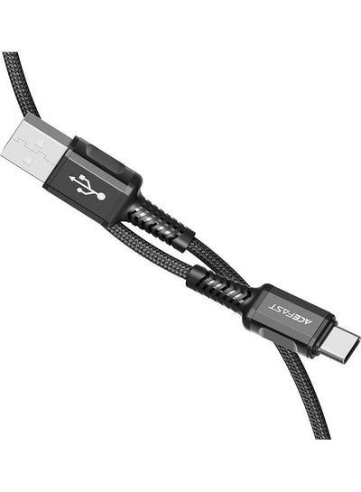 Buy USB-A to USB-C Aluminum Alloy Charging Data Cable Black in UAE