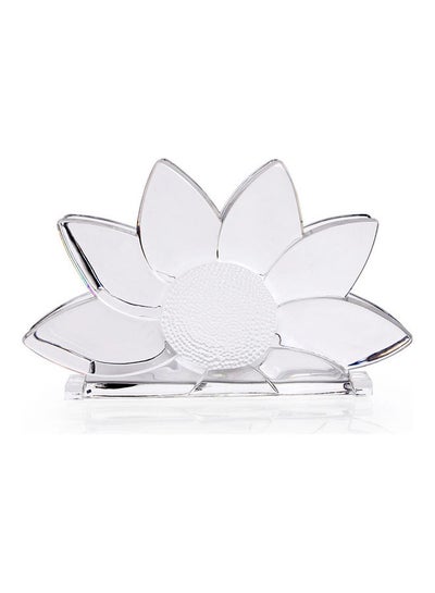 Buy Double Flower Shaped Serviette Holder Clear 4.1x15.3x9.4cm in UAE