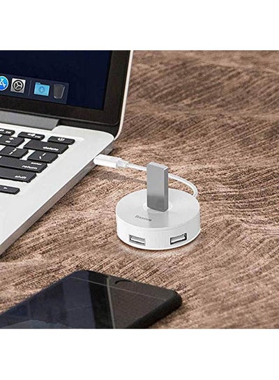 Buy Round Box Hub Adapter (Usb3.0 To Usb3.0*1+Usb2.0*3) White in Egypt