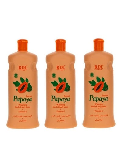 Buy Pack Of 3 Papaya Extract Whitening Hand And Body Lotion 600ml in Saudi Arabia