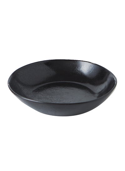 Buy Ceramic Deep Plate Black 22.5x4.9cm in UAE