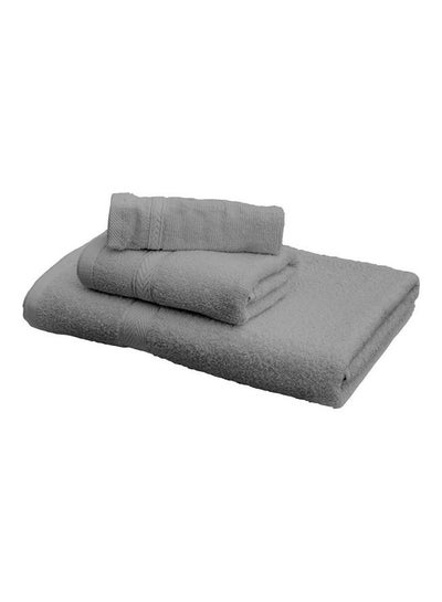 Buy 3-Piece Fast Absorbent Towel Set Grey 70 x 140cm in UAE