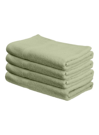 Buy 4-Piece  Fast Absorbent Bath Towel Set Sage Green 70 x 140cm in UAE