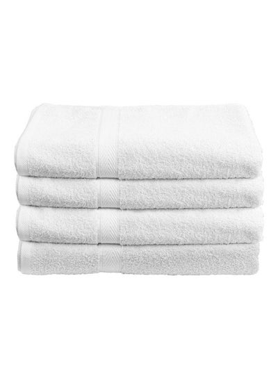 4-Piece Fast Absorbent Bath Towel Set White 70 x 140cm price in