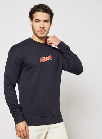 Buy Crew Neck Sweatshirt Navy in Saudi Arabia