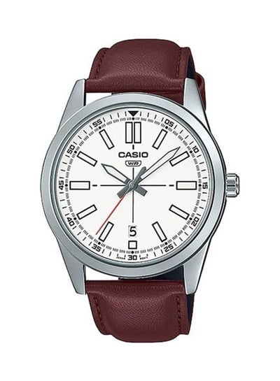 Buy Men's Analog White Dial Leather Band MTP-VD02L-7EUDF in Egypt