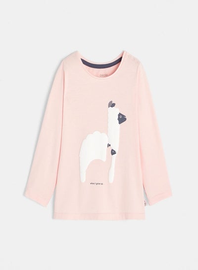 Buy T-Shirt With An Animal Motif Pink in Saudi Arabia