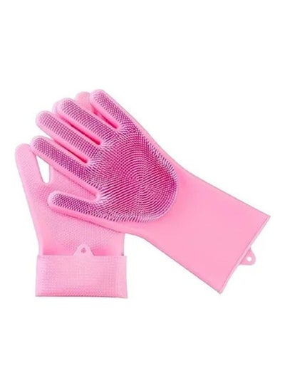 Buy Pair Of Dishwashing Rubber Gloves Pink in Egypt