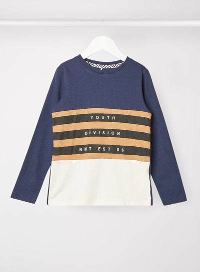 Buy Kids/Teen Colorblock T-Shirt Navy/White in Egypt