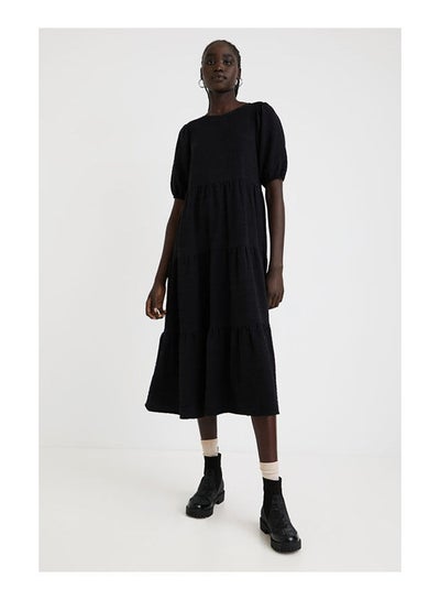 Buy Casual Plain Basic Cowl Neck Dresses Black in Egypt