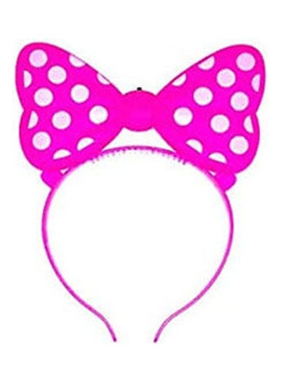Buy Minnie Mouse Ears Light Up LED Flashing Bows Headband Mickey Party Favors Pink 28grams in UAE