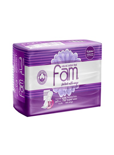 Buy Feminine Napkins Maxi Folded With Wings Super 10 Pads in UAE