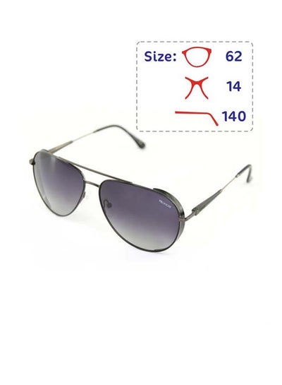 Buy Men's Full Rim Polarized Pilot Shape UV Protection Sunglasses - Lens Size: 62 mm - Silver / Purple in UAE