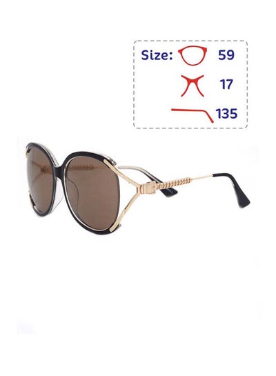 Buy Women's Full Rim Polarized Oversized Shape UV Protection Sunglasses - Lens Size: 59 mm - Black / Gold in Saudi Arabia