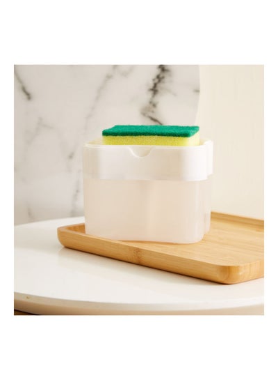 اشتري Mica 2-In-1 Soap Dispenser With Sponge أبيض 14.5x10.7x9.5سم في الامارات