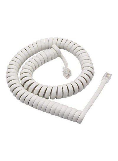 Buy Telephone Receiver Curly Cord 7Ft White in Egypt