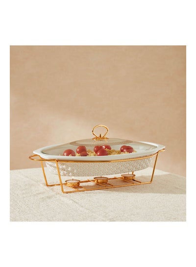 Buy Celtic Oval Casserole with Candle Stand Multicolour 21 X 38cm in UAE