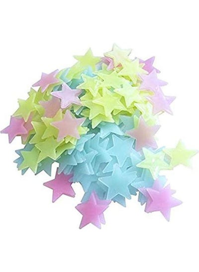 اشتري 3D Star Glow In The Dark Luminous Ceiling Wall Stickers Kids Baby Bedroom Multicolour 50cm في مصر