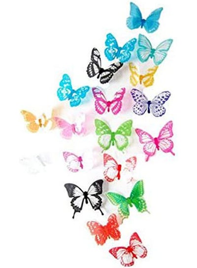 Buy Romantic 3D Butterfly Cute Multi-Color Home Room Wall Stickers Decors Multicolour in Egypt