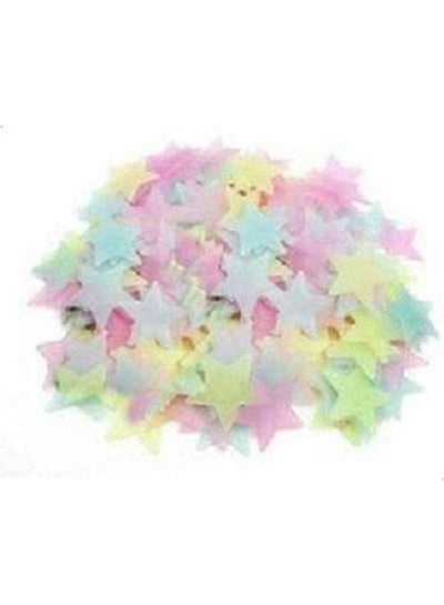 اشتري Fluorescent Wall Stickers Decal Glow Luminous Stars Multicolour 46grams في مصر