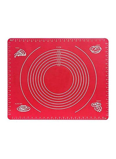 اشتري Silicone Non-Slip Pastry Mat Pastry Work Mat With Measurement For Rolling Dough Red في مصر