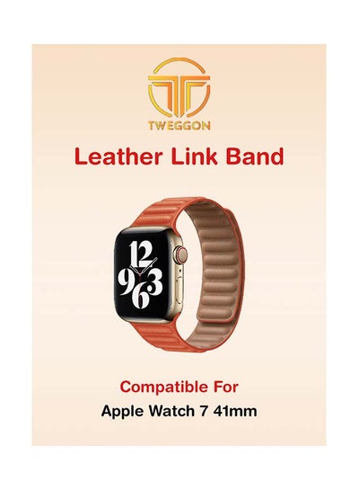 Buy Replacement  Leather Link Apple Watch Band Series 8 & 7 41/40/38mm Jaipur in UAE