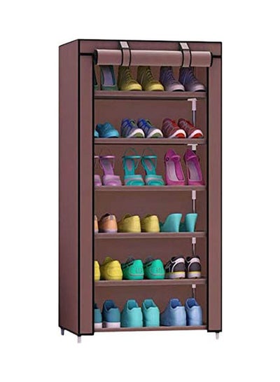 Buy Single Door Dust-Proof Reinforced Simple Shoe Rack Brown 110 x 60cm in Egypt