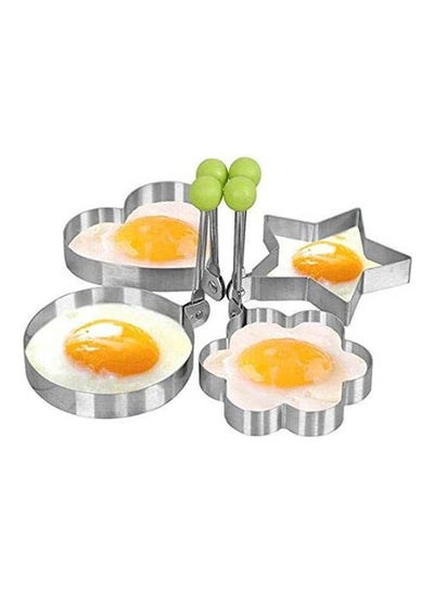 Buy 4 Shape Fried Egg Mold Non Stick Stainless Steel Pancake Mold Omelette Pancake Rings Cooking Tools Silver in Egypt