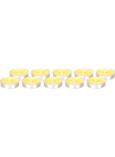 Buy Cup Tealights Set With Lemon Scent - 10 Pieces Yellow in Egypt