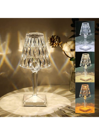 Buy Modern Crystal Table Lamp Clear 26cm in UAE