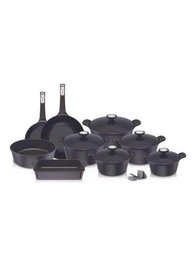 Buy 14-Piece Granite Cookware Set Black 26cm in Saudi Arabia